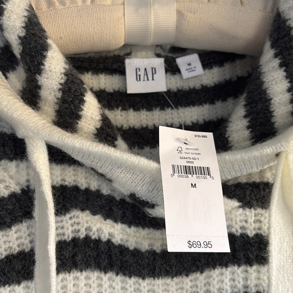 Gap sweater, hooded pullover blue striped size M NWT - Picture 2 of 6
